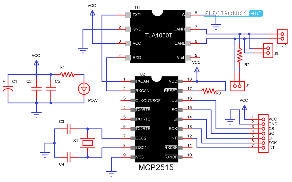 Arduino MCP2515 CAN总线接口MCP2515示意图